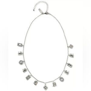 NWT INC silver tone crystal necklace